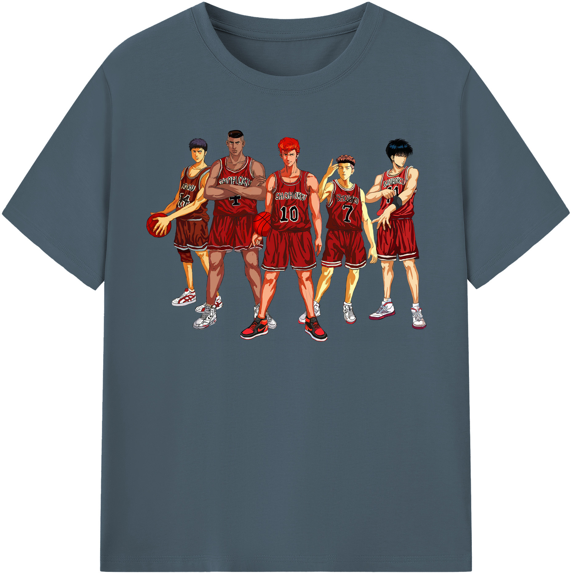 SLAM DUNK／スラムダンク 綿100％半袖Tシャツ（フロントプリント）